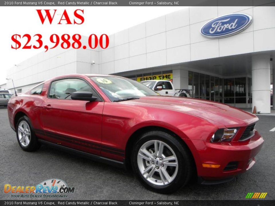 2010 Ford Mustang V6 Coupe Red Candy Metallic / Charcoal Black Photo #1