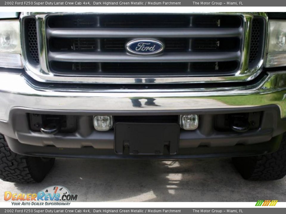 2002 Ford F250 Super Duty Lariat Crew Cab 4x4 Dark Highland Green Metallic / Medium Parchment Photo #19