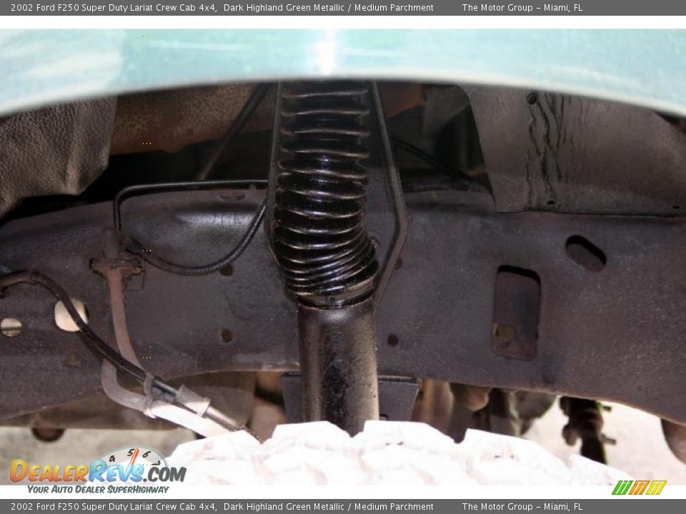2002 Ford F250 Super Duty Lariat Crew Cab 4x4 Dark Highland Green Metallic / Medium Parchment Photo #25
