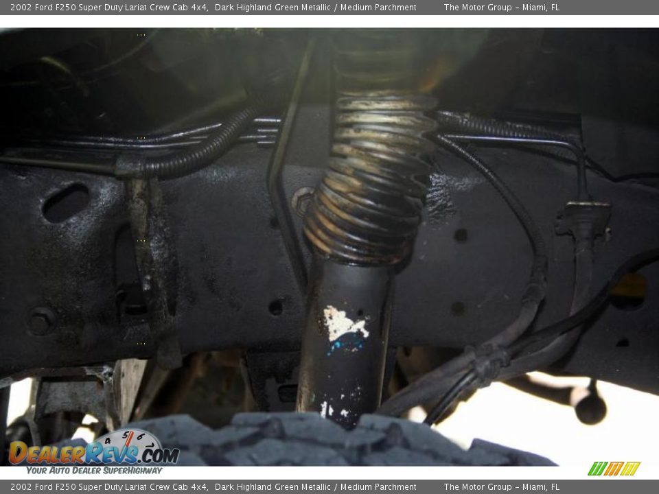 2002 Ford F250 Super Duty Lariat Crew Cab 4x4 Dark Highland Green Metallic / Medium Parchment Photo #26