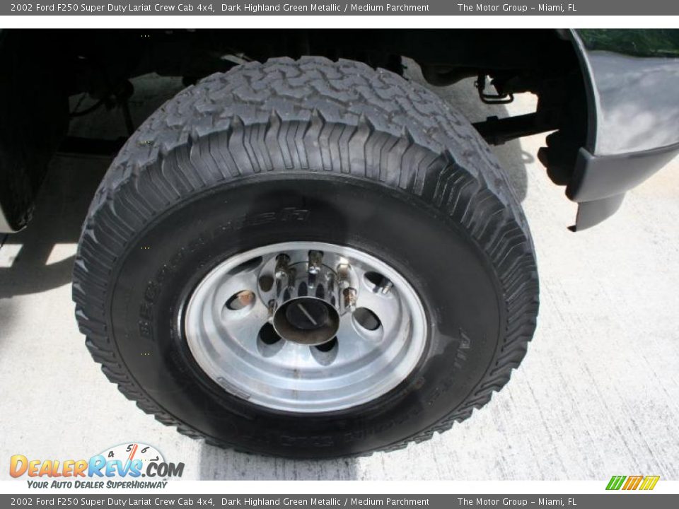 2002 Ford F250 Super Duty Lariat Crew Cab 4x4 Dark Highland Green Metallic / Medium Parchment Photo #28