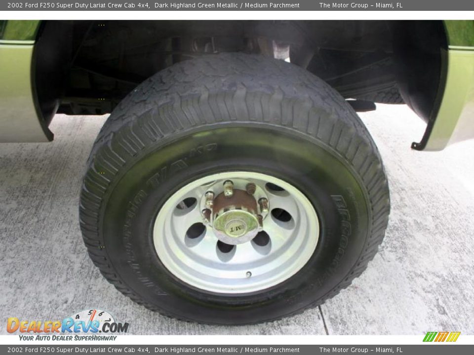 2002 Ford F250 Super Duty Lariat Crew Cab 4x4 Dark Highland Green Metallic / Medium Parchment Photo #29