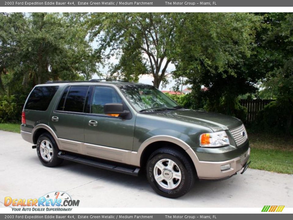 2003 Ford Expedition Eddie Bauer 4x4 Estate Green Metallic / Medium Parchment Photo #14