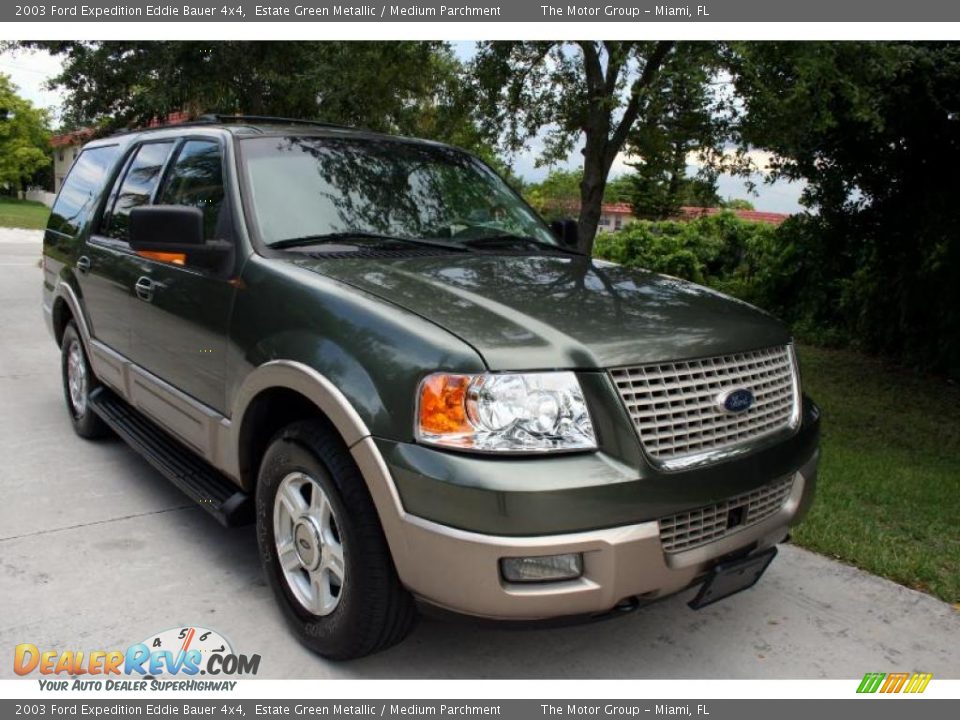 2003 Ford Expedition Eddie Bauer 4x4 Estate Green Metallic / Medium Parchment Photo #17
