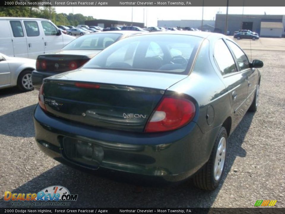 2000 Dodge Neon Highline Forest Green Pearlcoat / Agate Photo #2