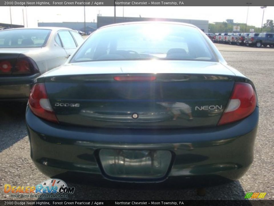 2000 Dodge Neon Highline Forest Green Pearlcoat / Agate Photo #3