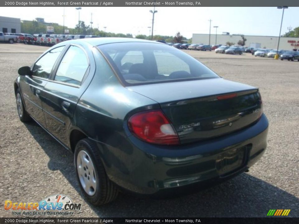 2000 Dodge Neon Highline Forest Green Pearlcoat / Agate Photo #4