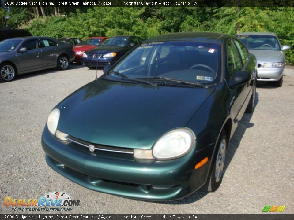 2000 Dodge Neon Highline Forest Green Pearlcoat / Agate Photo #5