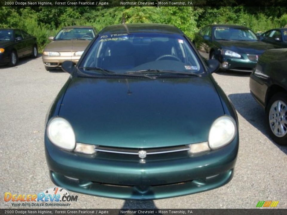 2000 Dodge Neon Highline Forest Green Pearlcoat / Agate Photo #6