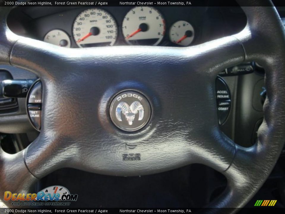 2000 Dodge Neon Highline Forest Green Pearlcoat / Agate Photo #12