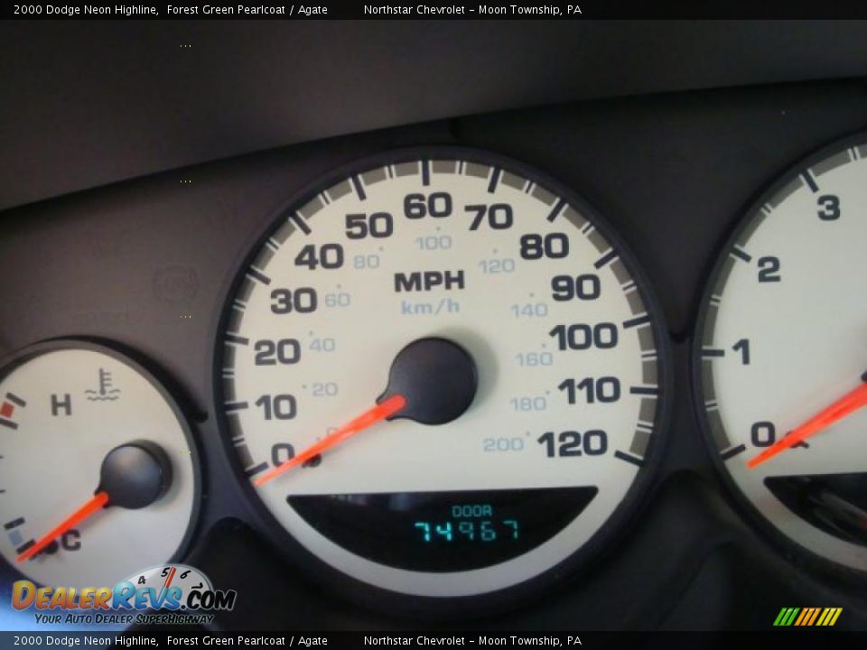 2000 Dodge Neon Highline Forest Green Pearlcoat / Agate Photo #15