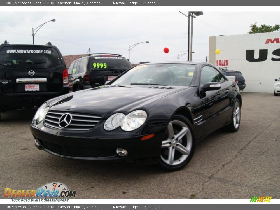 2006 Mercedes-Benz SL 500 Roadster Black / Charcoal Photo #2