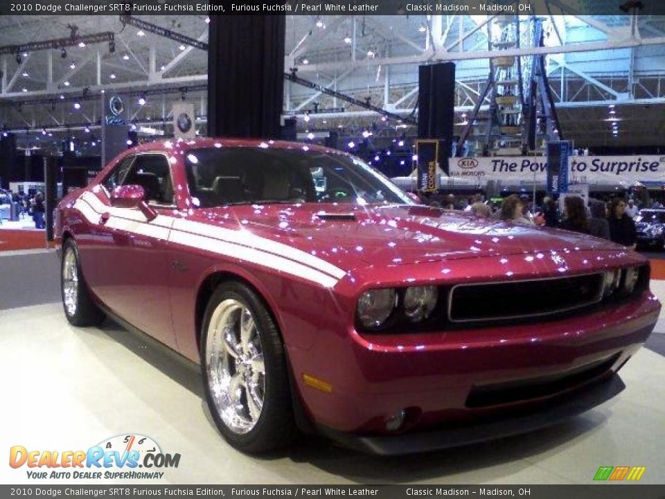 2010 Dodge Challenger SRT8 Furious Fuchsia Edition Furious Fuchsia / Pearl White Leather Photo #7