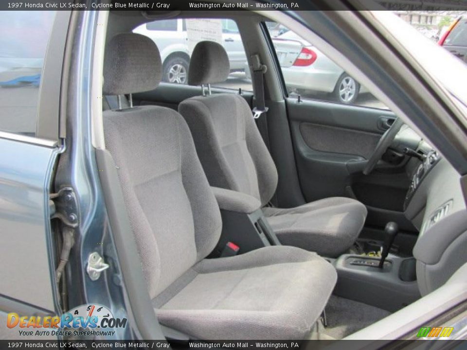 1997 Honda Civic LX Sedan Cyclone Blue Metallic / Gray Photo #11