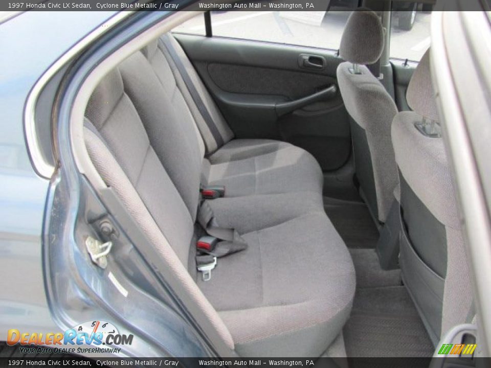 1997 Honda Civic LX Sedan Cyclone Blue Metallic / Gray Photo #12