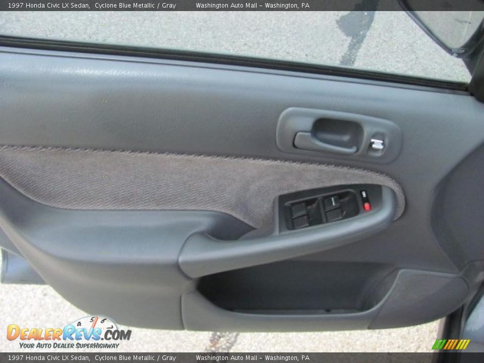 1997 Honda Civic LX Sedan Cyclone Blue Metallic / Gray Photo #14