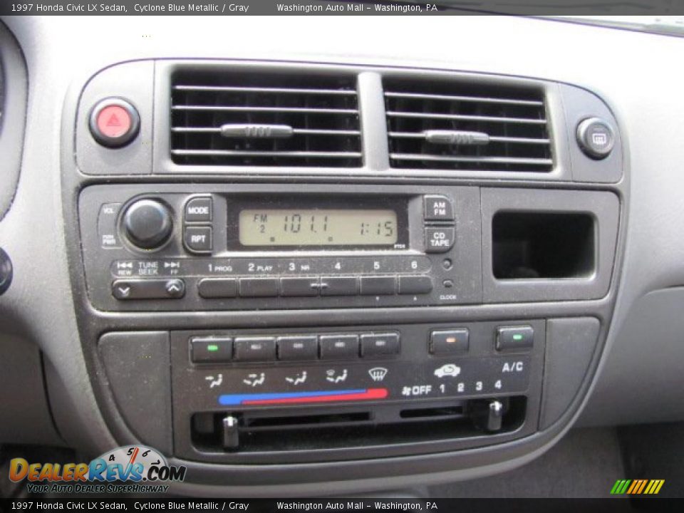 1997 Honda Civic LX Sedan Cyclone Blue Metallic / Gray Photo #16