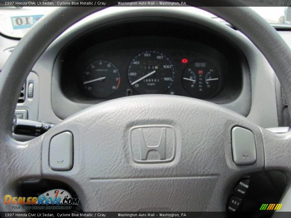 1997 Honda Civic LX Sedan Cyclone Blue Metallic / Gray Photo #17