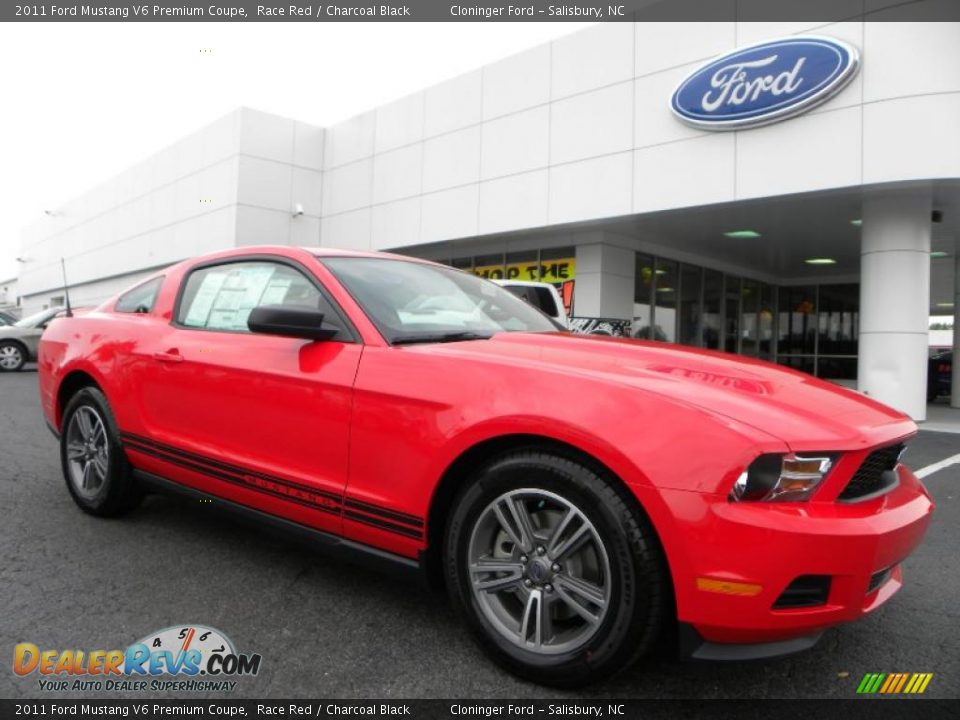 2011 Ford Mustang V6 Premium Coupe Race Red / Charcoal Black Photo #1