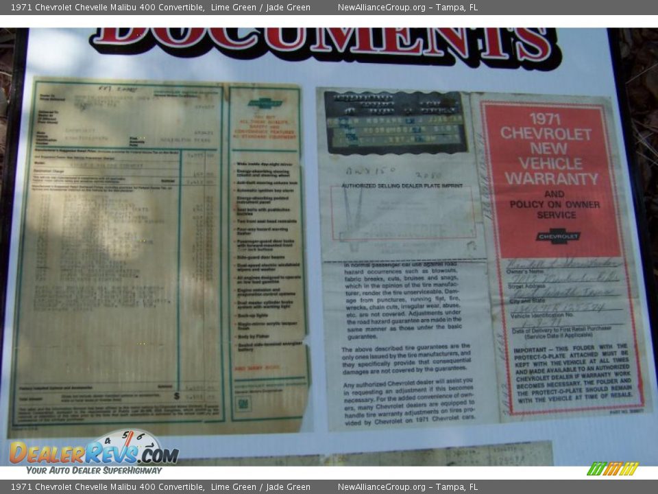 1971 Chevrolet Chevelle Malibu 400 Convertible Lime Green / Jade Green Photo #3