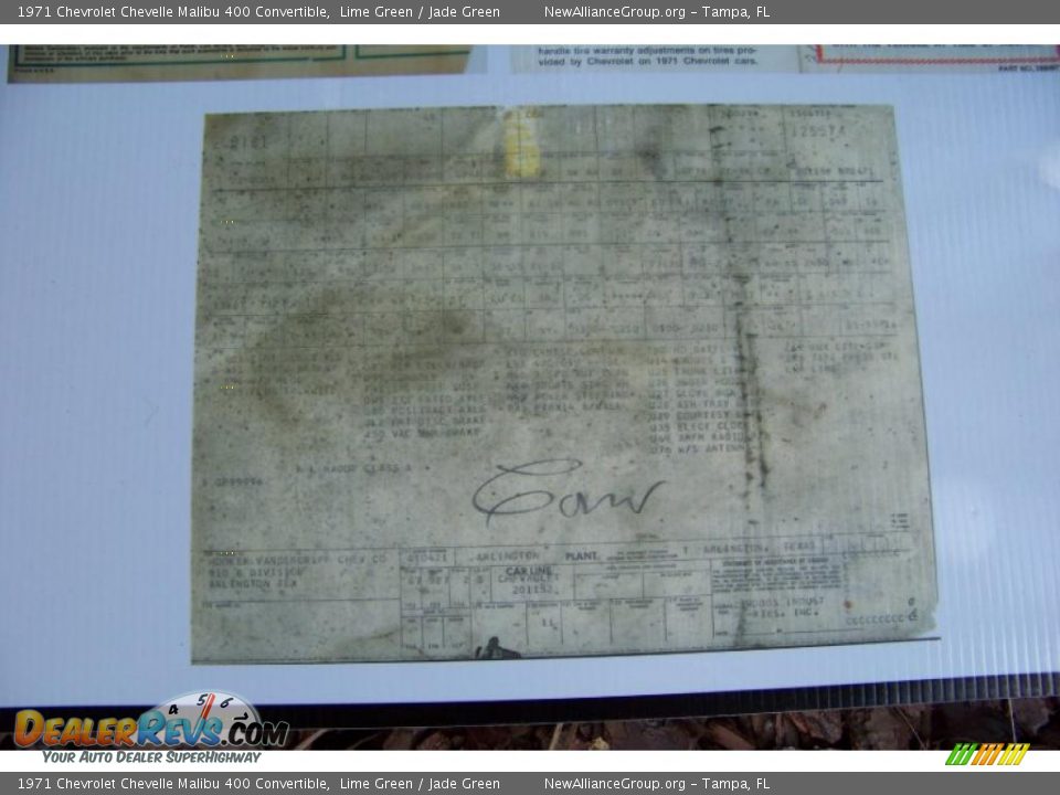 1971 Chevrolet Chevelle Malibu 400 Convertible Lime Green / Jade Green Photo #4
