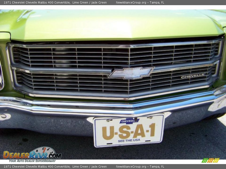 1971 Chevrolet Chevelle Malibu 400 Convertible Lime Green / Jade Green Photo #8