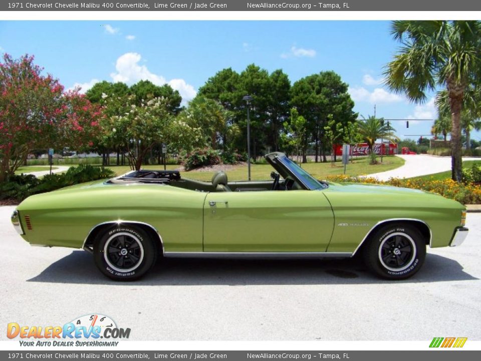 1971 Chevrolet Chevelle Malibu 400 Convertible Lime Green / Jade Green Photo #10