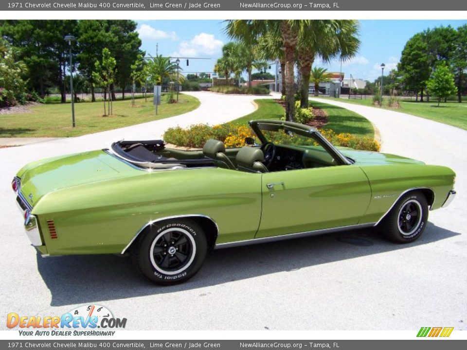1971 Chevrolet Chevelle Malibu 400 Convertible Lime Green / Jade Green Photo #11