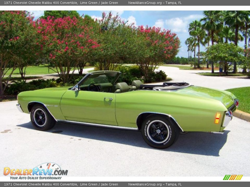 1971 Chevrolet Chevelle Malibu 400 Convertible Lime Green / Jade Green Photo #15