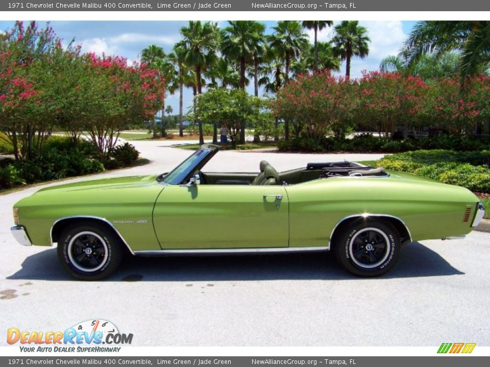 1971 Chevrolet Chevelle Malibu 400 Convertible Lime Green / Jade Green Photo #16