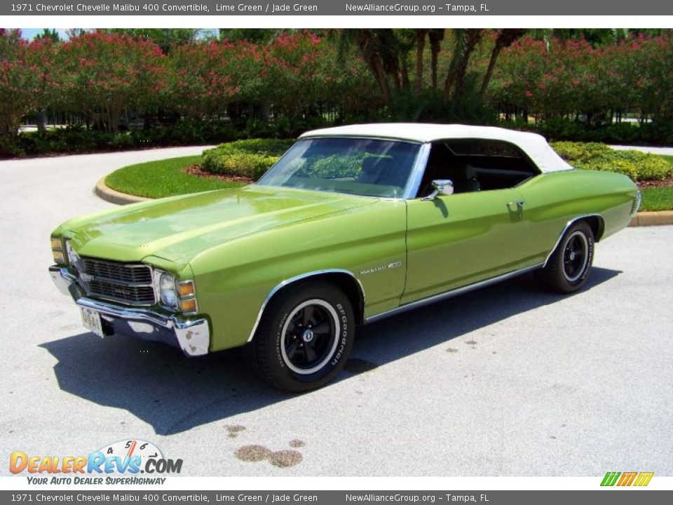 1971 Chevrolet Chevelle Malibu 400 Convertible Lime Green / Jade Green Photo #26