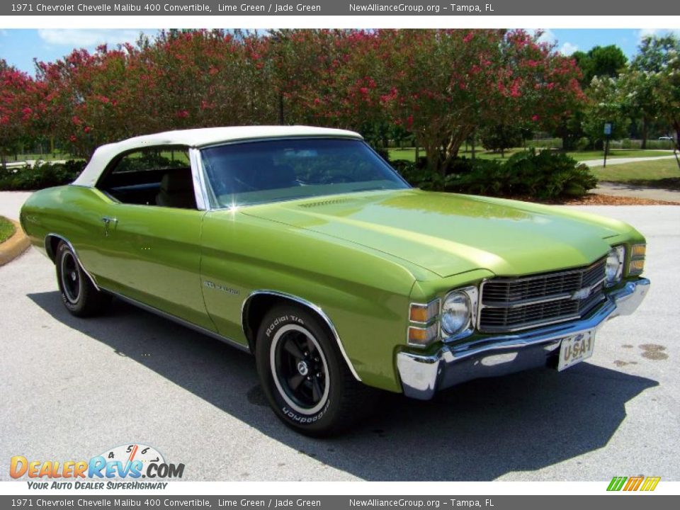 1971 Chevrolet Chevelle Malibu 400 Convertible Lime Green / Jade Green Photo #28