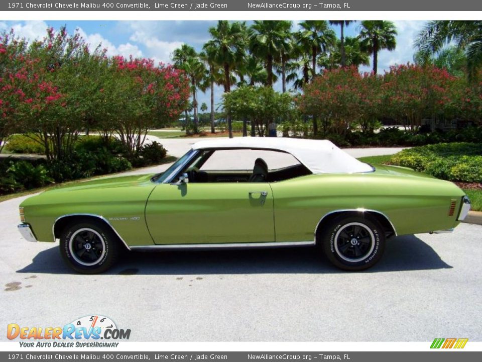 1971 Chevrolet Chevelle Malibu 400 Convertible Lime Green / Jade Green Photo #34