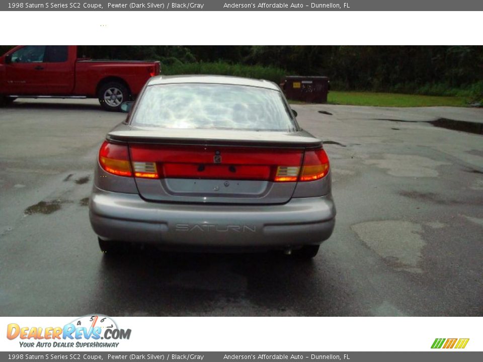 1998 Saturn S Series SC2 Coupe Pewter (Dark Silver) / Black/Gray Photo #4