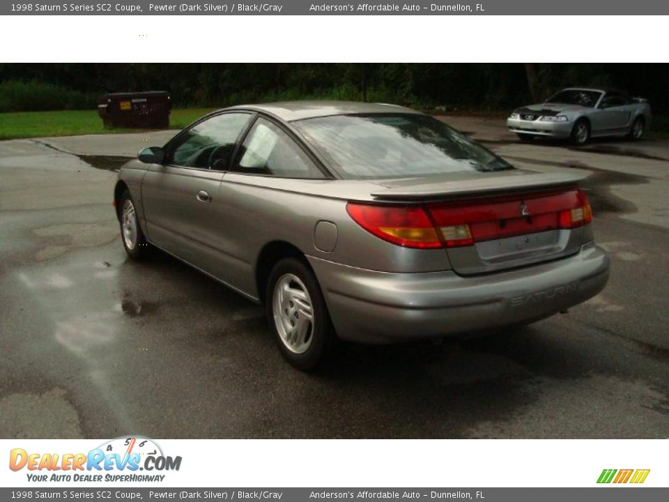 1998 Saturn S Series SC2 Coupe Pewter (Dark Silver) / Black/Gray Photo #5