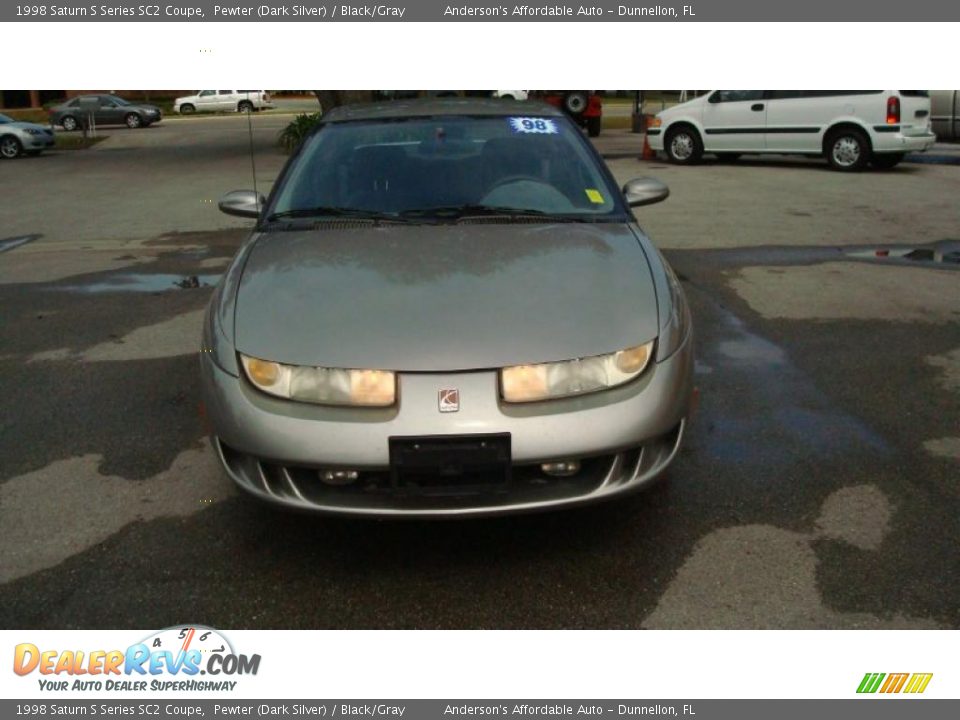 1998 Saturn S Series SC2 Coupe Pewter (Dark Silver) / Black/Gray Photo #8