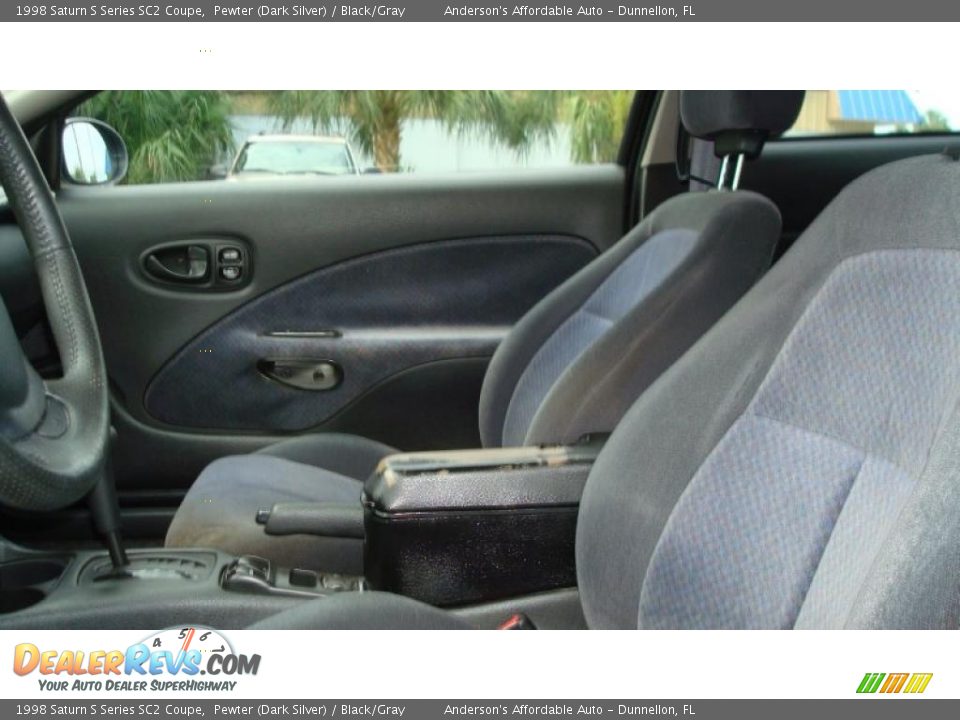 1998 Saturn S Series SC2 Coupe Pewter (Dark Silver) / Black/Gray Photo #11