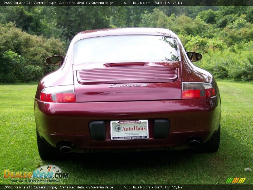 2000 Porsche 911 Carrera Coupe Arena Red Metallic / Savanna Beige Photo #6