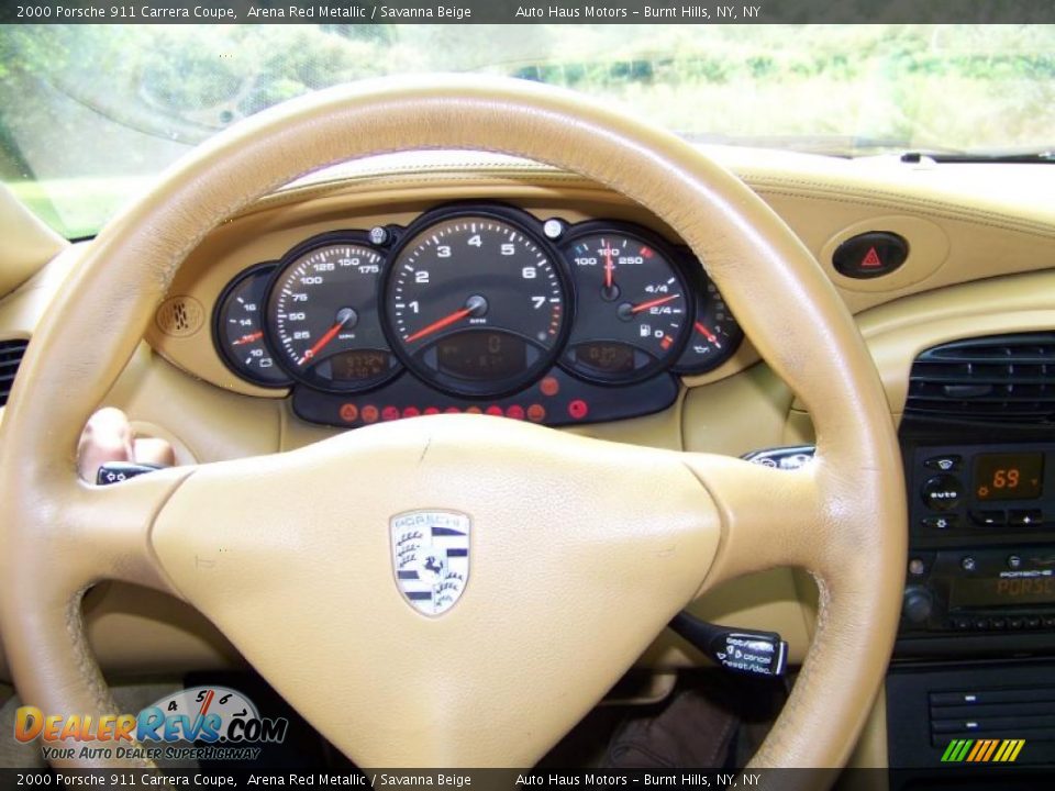 2000 Porsche 911 Carrera Coupe Arena Red Metallic / Savanna Beige Photo #17