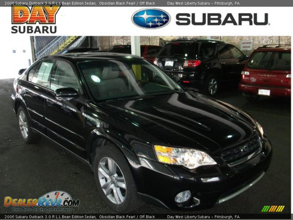 2006 Subaru Outback 3.0 R L.L.Bean Edition Sedan Obsidian Black Pearl / Off Black Photo #1