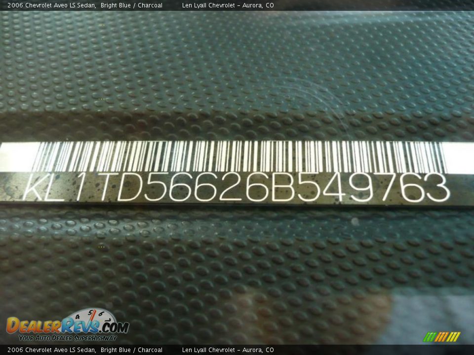2006 Chevrolet Aveo LS Sedan Bright Blue / Charcoal Photo #23