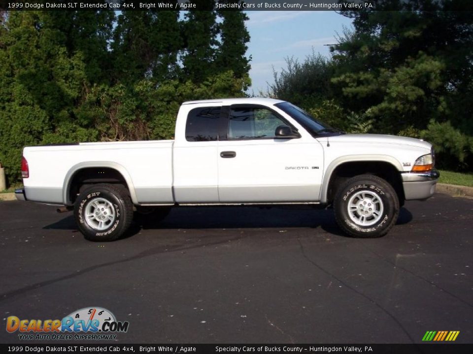 1999 Dodge Dakota SLT Extended Cab 4x4 Bright White / Agate Photo #3