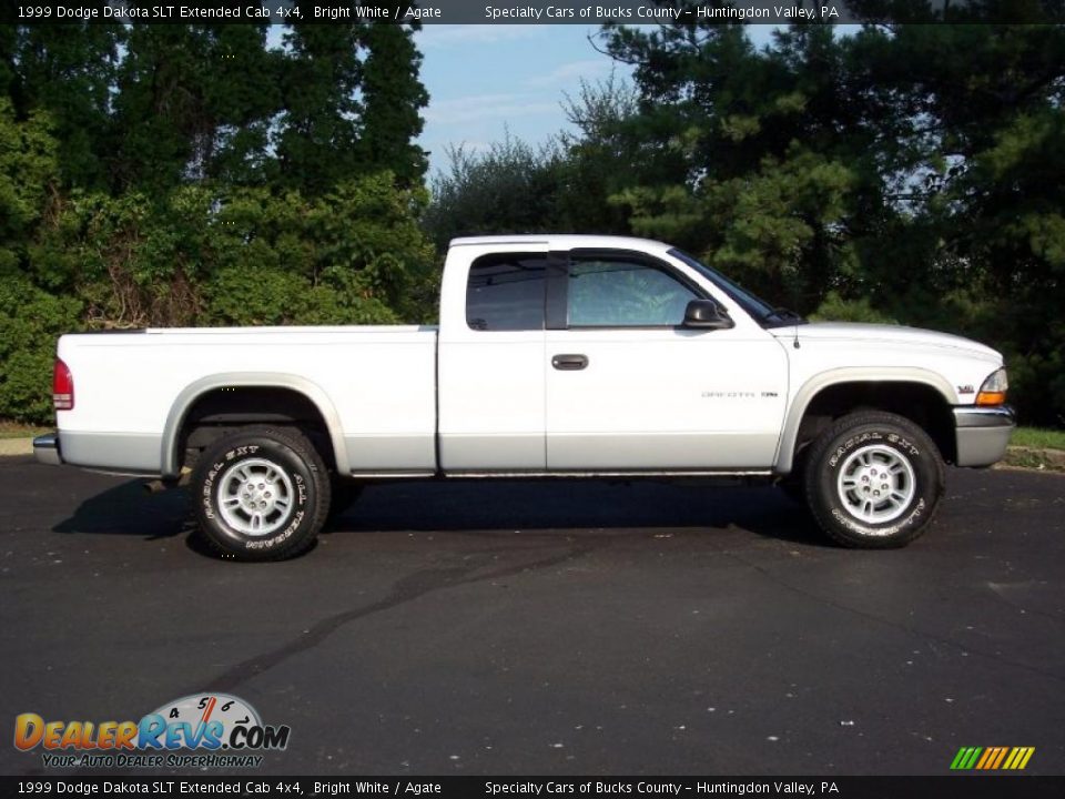 1999 Dodge Dakota SLT Extended Cab 4x4 Bright White / Agate Photo #4