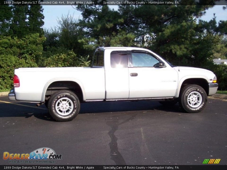 1999 Dodge Dakota SLT Extended Cab 4x4 Bright White / Agate Photo #5