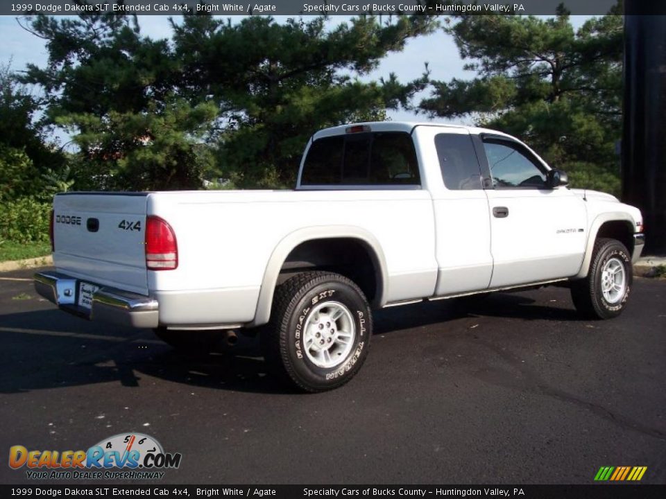 1999 Dodge Dakota SLT Extended Cab 4x4 Bright White / Agate Photo #6