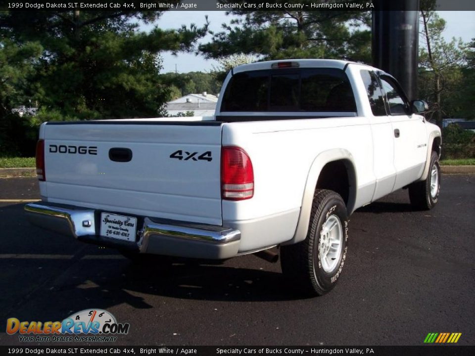 1999 Dodge Dakota SLT Extended Cab 4x4 Bright White / Agate Photo #8