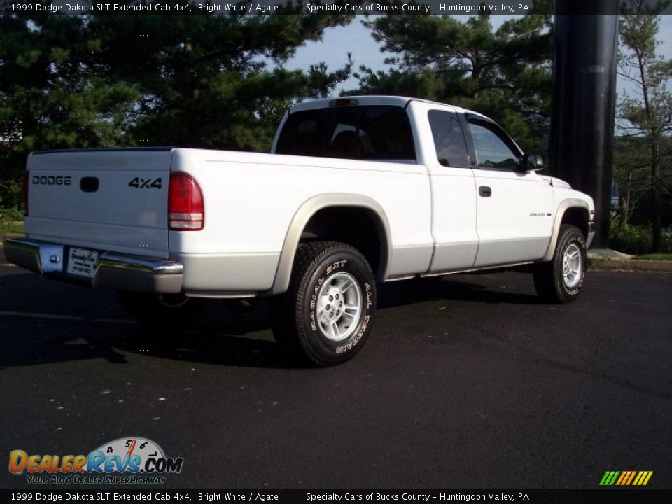 1999 Dodge Dakota SLT Extended Cab 4x4 Bright White / Agate Photo #9