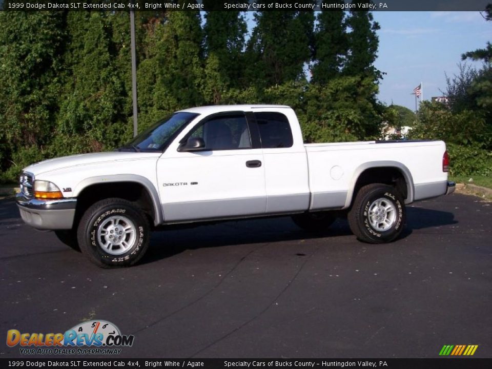 1999 Dodge Dakota SLT Extended Cab 4x4 Bright White / Agate Photo #15