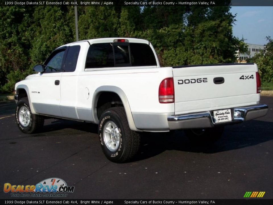 1999 Dodge Dakota SLT Extended Cab 4x4 Bright White / Agate Photo #17
