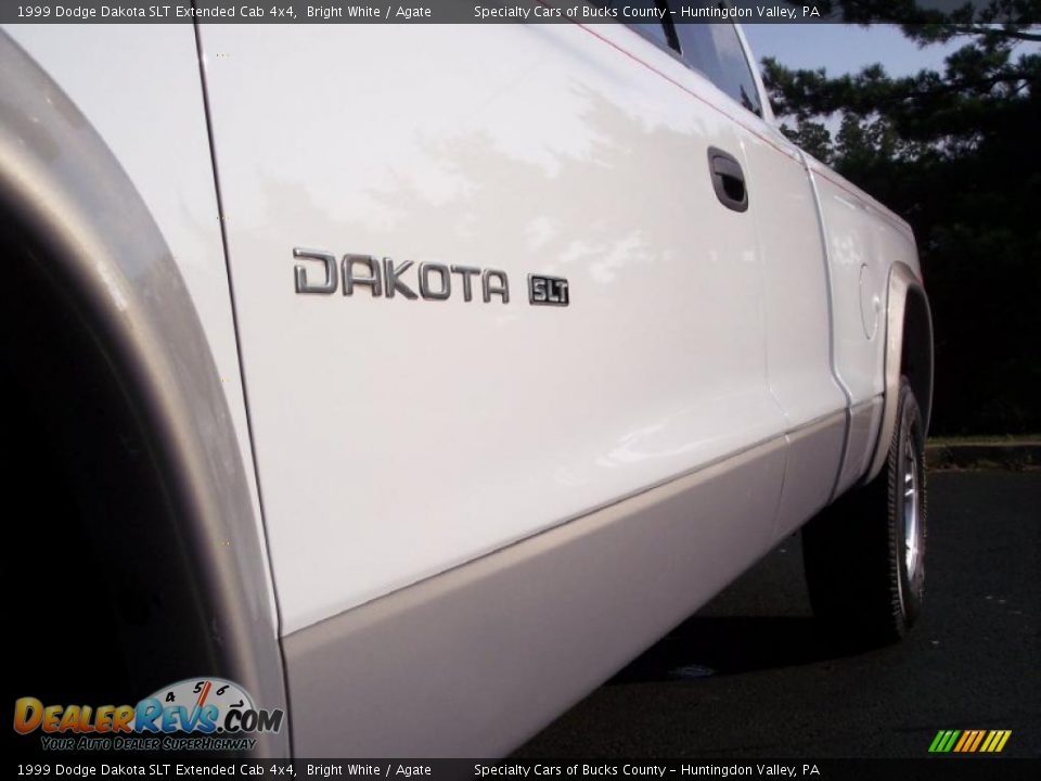 1999 Dodge Dakota SLT Extended Cab 4x4 Bright White / Agate Photo #23